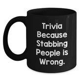 Trivia Fun, Black Coffee Mugs for Trivia Lovers, Birthday Unique Gifts from Friends, Gifts for Trivia Enthusiasts, Funny Quote - Main
